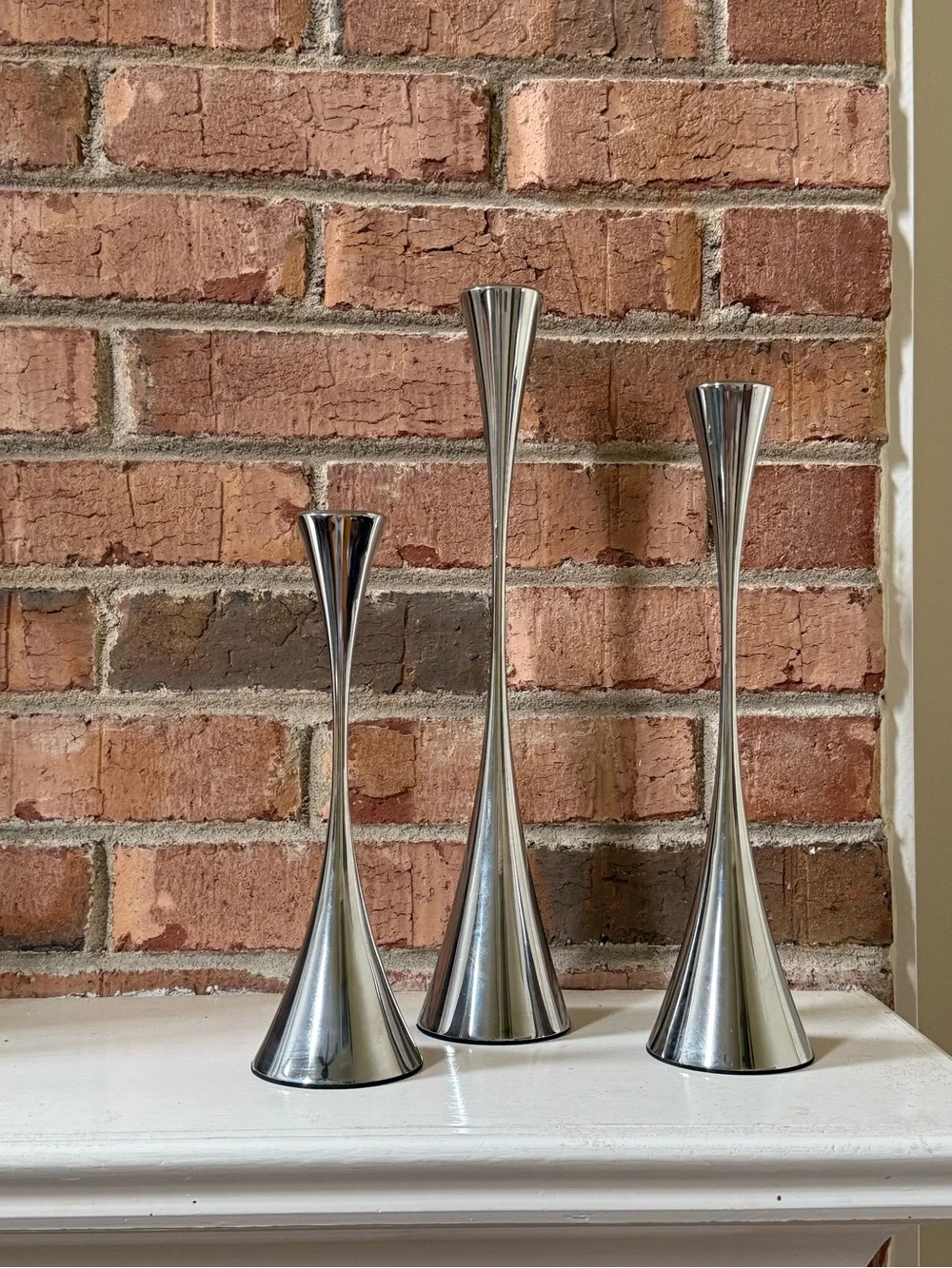 Crate&Barrel Robert Welch Arden stainless steel Candle Holders - Set of 3